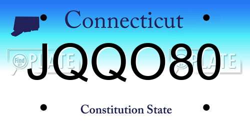 JQQO80 Connecticut License Plate