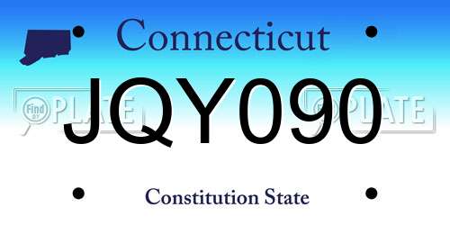 JQY090 Connecticut License Plate