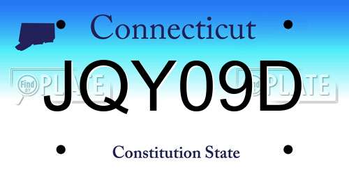 JQY09D Connecticut License Plate