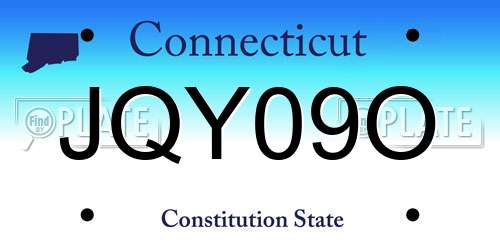 JQY09O Connecticut License Plate