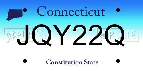 JQY22Q Connecticut License Plate