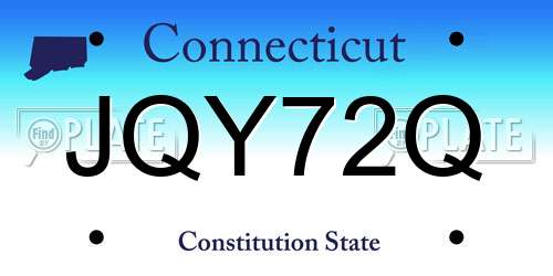 JQY72Q Connecticut License Plate