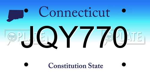 JQY770 Connecticut License Plate