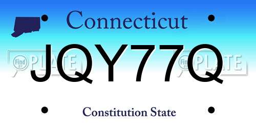 JQY77Q Connecticut License Plate