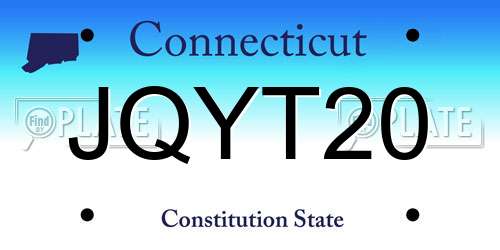 JQYT20 Connecticut License Plate