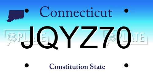 JQYZ70 Connecticut License Plate