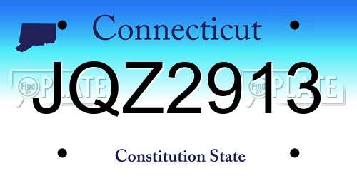 JQZ2913 Connecticut License Plate