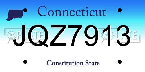 JQZ7913 Connecticut License Plate