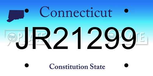JR21299 Connecticut License Plate