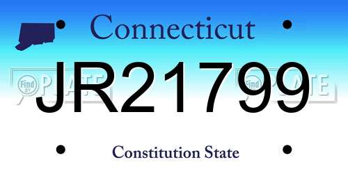 JR21799 Connecticut License Plate