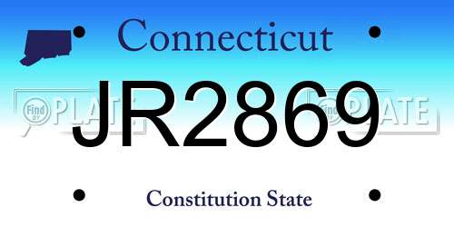 JR2869 Connecticut License Plate