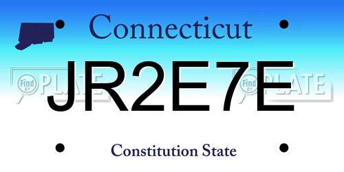 JR2E7E Connecticut License Plate