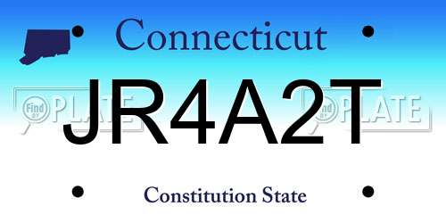 JR4A2T Connecticut License Plate