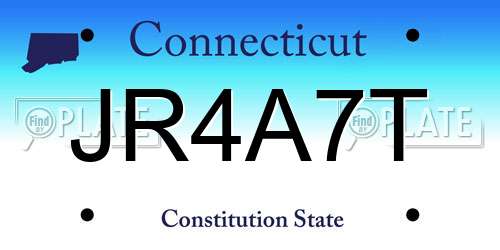 JR4A7T Connecticut License Plate