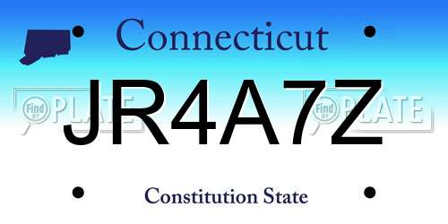 JR4A7Z Connecticut License Plate
