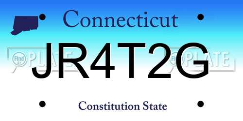 JR4T2G Connecticut License Plate