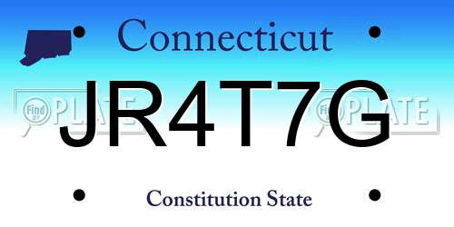 JR4T7G Connecticut License Plate