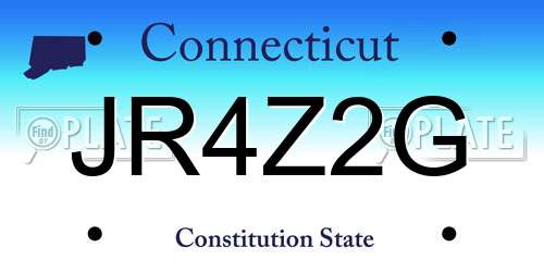 JR4Z2G Connecticut License Plate