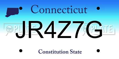 JR4Z7G Connecticut License Plate
