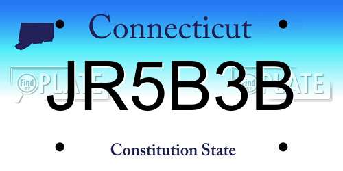 JR5B3B Connecticut License Plate