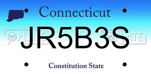 JR5B3S Connecticut License Plate
