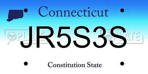 JR5S3S Connecticut License Plate