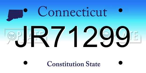 JR71299 Connecticut License Plate