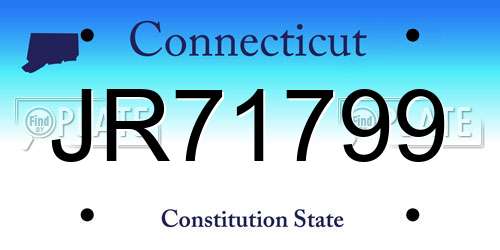 JR71799 Connecticut License Plate