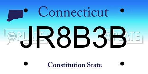 JR8B3B Connecticut License Plate