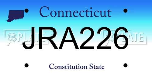 JRA226 Connecticut License Plate