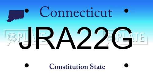 JRA22G Connecticut License Plate