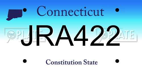 JRA422 Connecticut License Plate