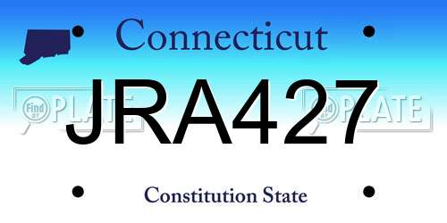 JRA427 Connecticut License Plate