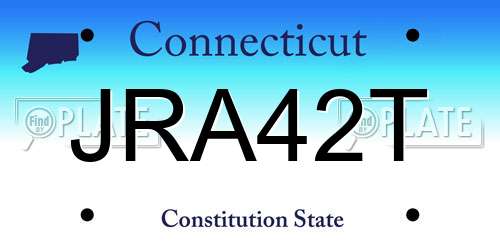 JRA42T Connecticut License Plate