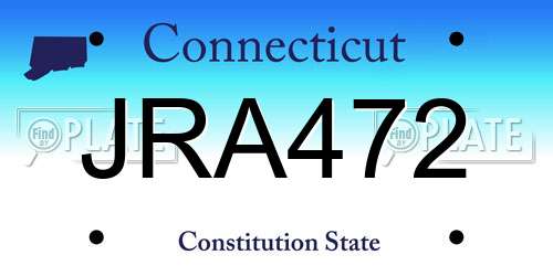 JRA472 Connecticut License Plate