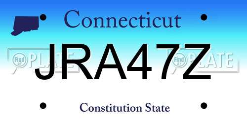 JRA47Z Connecticut License Plate