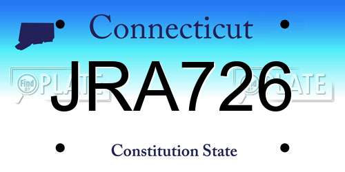 JRA726 Connecticut License Plate