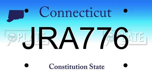 JRA776 Connecticut License Plate