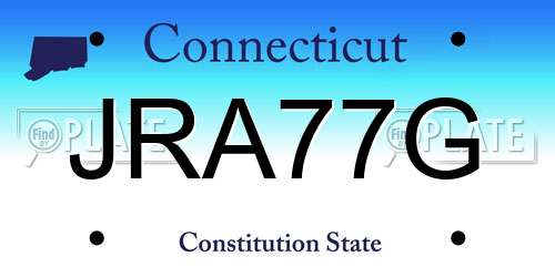 JRA77G Connecticut License Plate