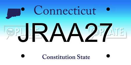 JRAA27 Connecticut License Plate
