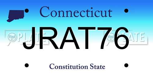 JRAT76 Connecticut License Plate
