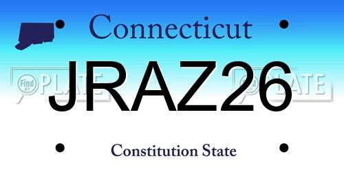 JRAZ26 Connecticut License Plate