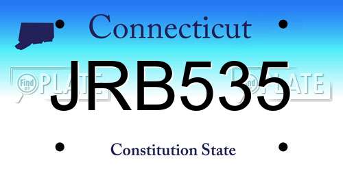 JRB535 Connecticut License Plate