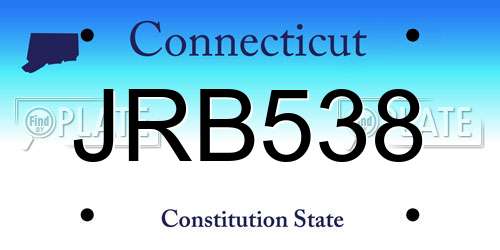 JRB538 Connecticut License Plate