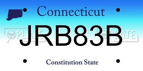 JRB83B Connecticut License Plate