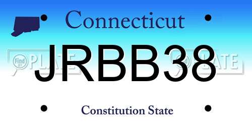 JRBB38 Connecticut License Plate