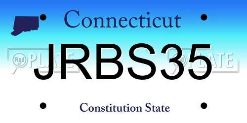 JRBS35 Connecticut License Plate