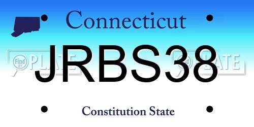 JRBS38 Connecticut License Plate