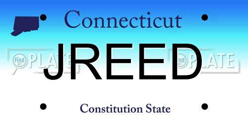JREED Connecticut License Plate