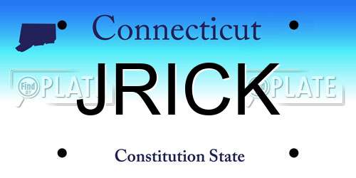 JRICK Connecticut License Plate